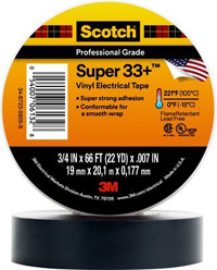 ELECT TAPE 3M SUP88 3/4X66 BLK Image
